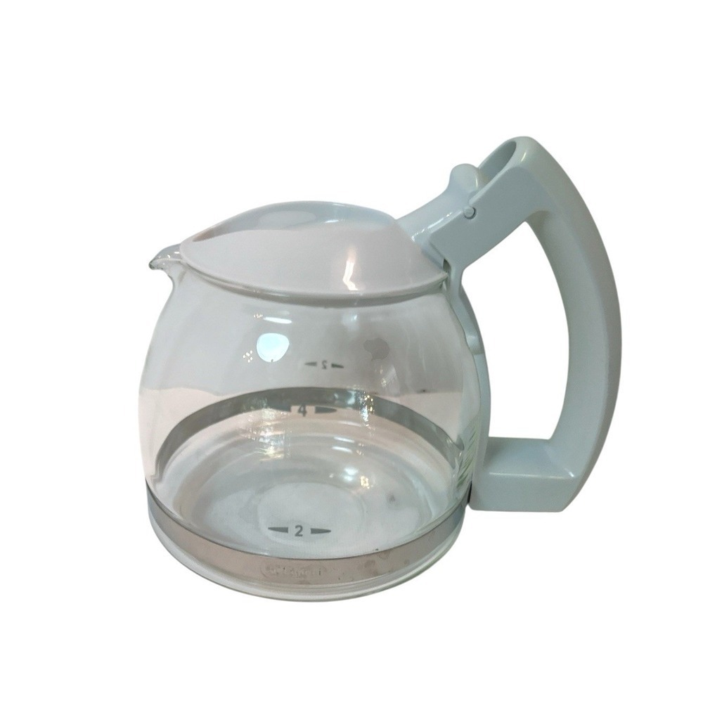 DeLonghi 4 Cup Replacement Glass Carafe - White